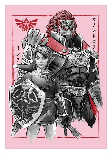 The hero and the evil sumi e