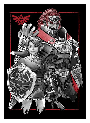 The hero and the evil sumi e