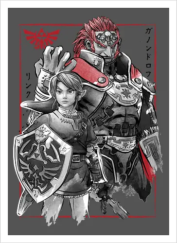 The hero and the evil sumi e