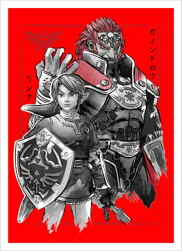 The hero and the evil sumi e