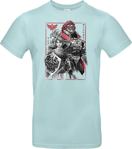 The hero and the evil sumi e