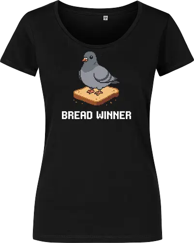 Pixel Art Pigeon on Bread - Funny Retro City Bird