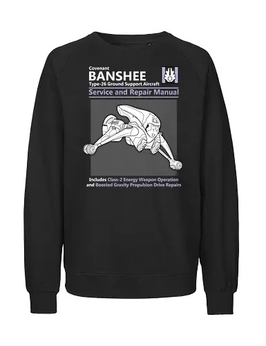 Banshee Halo Covenant Technisches Handbuch Kunst – Type-26 Bodenunterstützung Flugzeug Blueprint - Covenant Halo, Bungie 343 Industries, Banshee Halo Kunst, Type-26 Flugzeug, Geek Kleidung, Gamer T-Shirt, Halo Serie, fiktives technisches Handbuch, Banshee Blueprint, Sci-Fi Gamer, minimalistischer Streetwear, Geek Geschenk, Halo Shirt, militärisches technisches Design, Spiel technisches Diagramm - Fairtrade Sweatshirt