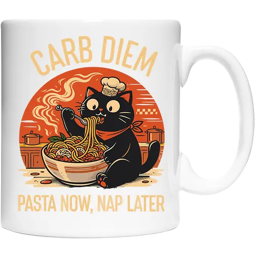 Schwarze Katze Pasta Retro Design