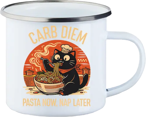 Schwarze Katze Pasta Retro Design
