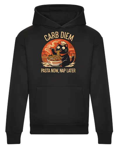 Schwarze Katze Pasta Retro Design