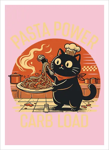 Lustige Katze Carb Load Retro Design