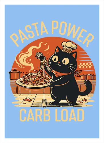 Lustige Katze Carb Load Retro Design