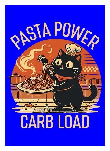Lustige Katze Carb Load Retro Design
