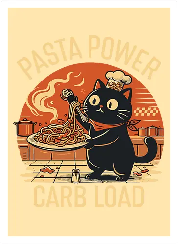 Lustige Katze Carb Load Retro Design