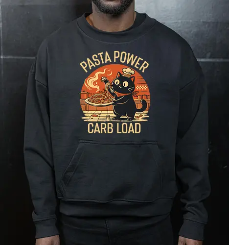 Lustige Katze Carb Load Retro Design