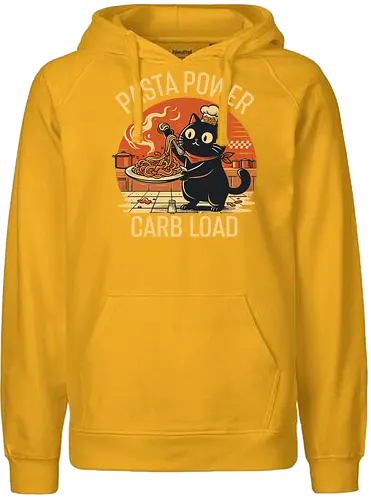 Lustige Katze Carb Load Retro Design - Pasta, Katze, lustig, Retro, Vintage, Nudeln, Humor, Essen, Katzenfan, Geschenkidee, Food Lover, Geek Style, Italien, Koch, Shirt - Fairtrade Hoodie