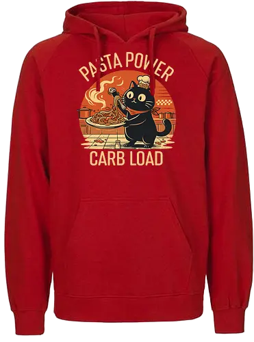 Lustige Katze Carb Load Retro Design - Pasta, Katze, lustig, Retro, Vintage, Nudeln, Humor, Essen, Katzenfan, Geschenkidee, Food Lover, Geek Style, Italien, Koch, Shirt - Fairtrade Hoodie