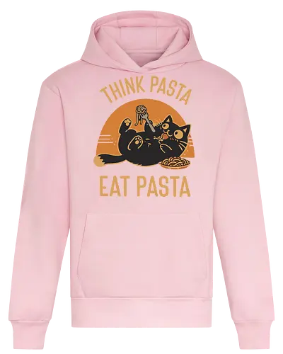 Süße Schwarze Katze Retro Design - Katze, Pasta, süß, lustig, Retro, Vintage, Essen, Nudeln, Katzenmotiv, Humor, Geschenk, Foodie, Geek, Nerd, Sticker - Heavyweight Hoodie