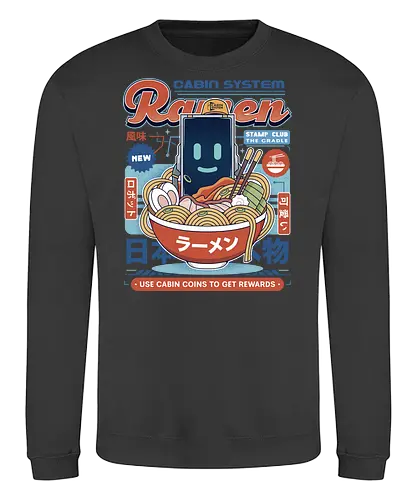 Cabin Coins Ramen Vintage - pragmata, diana, hugh, cabin coins, stamp, robot, space, gaming, gamer, video game, lunar, moon, astronaut, science fiction, ramen - Sweatshirt