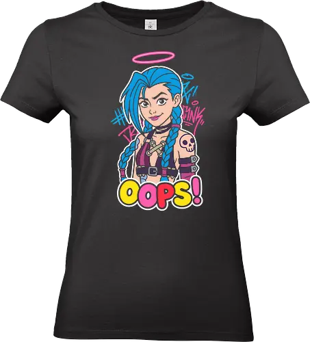 Gaming Oops! Chaos Queen - Gaming, Arcane, Gaming, Jinx Arcane, chaos queen, gaming streetwear, punk anime aesthetic, Zaun, explosive anime art, Jinx fan art - Standard T-Shirt (Women)