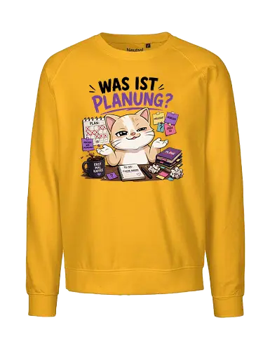 Was ist Planung? - Simlow, Twitch, Streamer, Katze, Chaos - Fairtrade Sweatshirt