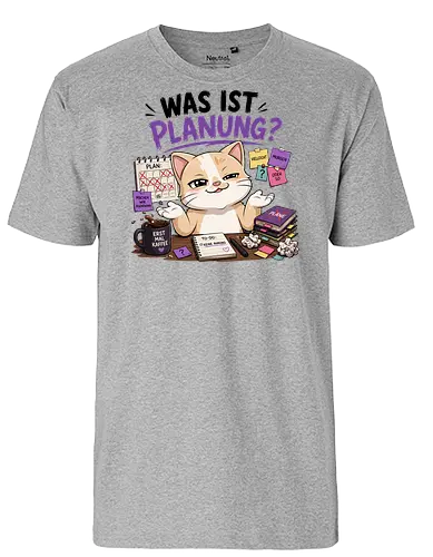 Was ist Planung? - Simlow, Twitch, Streamer, Katze, Chaos - Fairtrade T-Shirt
