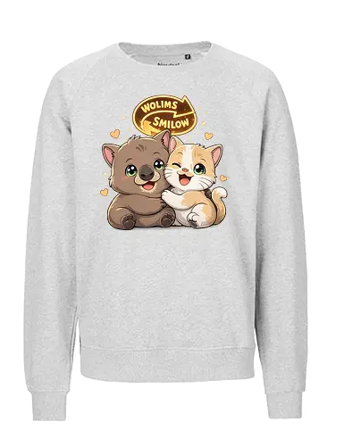 wolimS=Smilow - Smilow, wolimS, Twitch, Streamer, Katze, Wombat, Chaos, Liebe, Herz - Fairtrade Sweatshirt