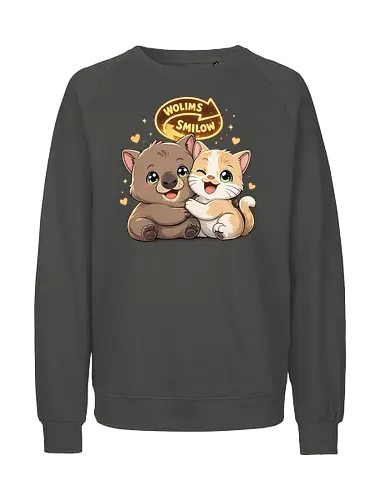 wolimS=Smilow - Smilow, wolimS, Twitch, Streamer, Katze, Wombat, Chaos, Liebe, Herz - Fairtrade Sweatshirt