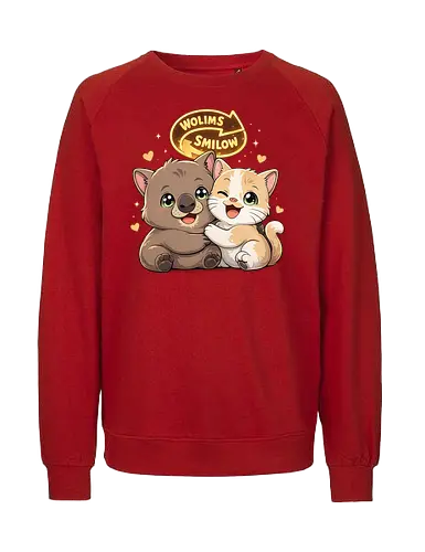 wolimS=Smilow - Smilow, wolimS, Twitch, Streamer, Katze, Wombat, Chaos, Liebe, Herz - Fairtrade Sweatshirt