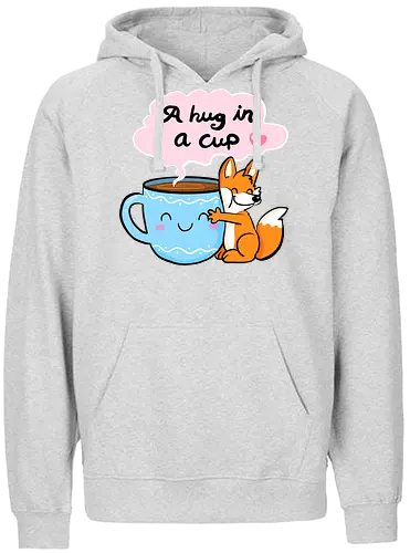 A hug in a cup 2 - Fuchs, Tee, Kaffee, Tea, coffee, hug - Fairtrade Hoodie