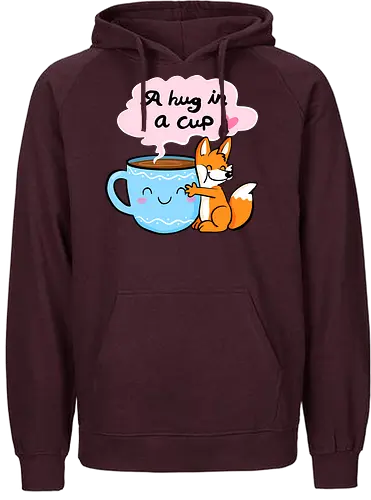 A hug in a cup 2 - Fuchs, Tee, Kaffee, Tea, coffee, hug - Fairtrade Hoodie