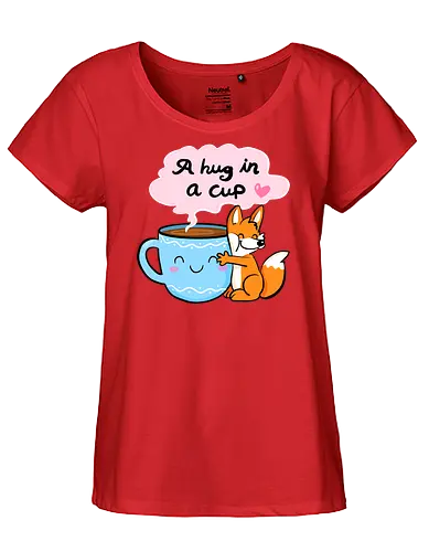 A hug in a cup 2 - Fuchs, Tee, Kaffee, Tea, coffee, hug - Fairtrade Girl Shirt