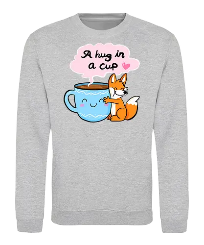 A hug in a cup 2 - Fuchs, Tee, Kaffee, Tea, coffee, hug - Sweatshirt
