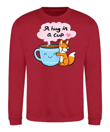 A hug in a cup 2 - Fuchs, Tee, Kaffee, Tea, coffee, hug - Sweatshirt