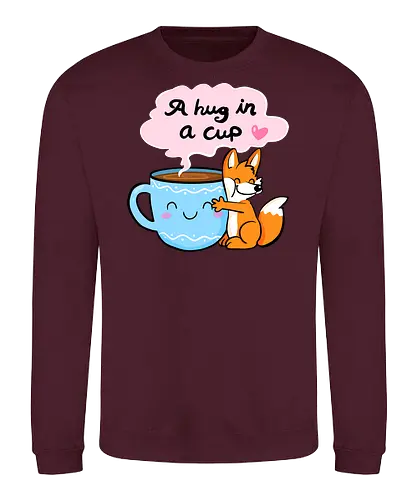 A hug in a cup 2 - Fuchs, Tee, Kaffee, Tea, coffee, hug - Sweatshirt