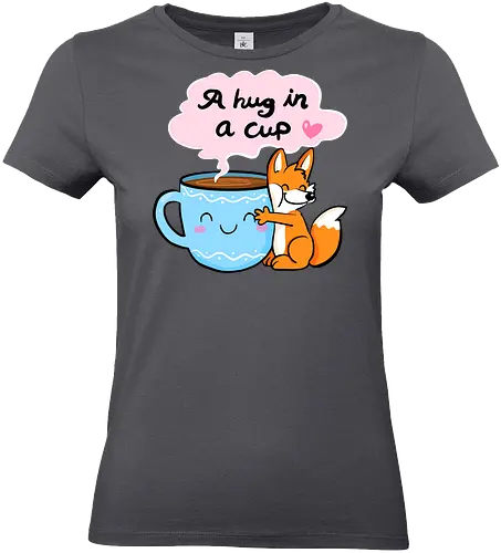 A hug in a cup 2 - Fuchs, Tee, Kaffee, Tea, coffee, hug - Standard T-Shirt (Women)