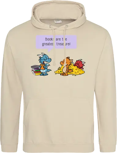 Books are the greatest treasure - Books, Bücher, Dragons, Drache, Dragon, Fantasy - Standard Hoodie