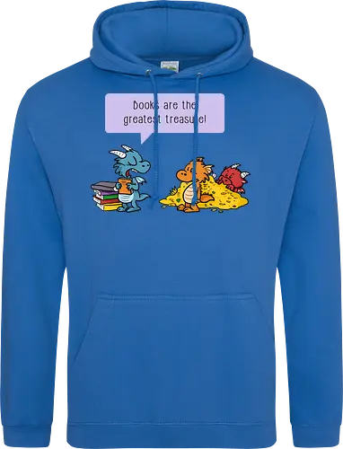 Books are the greatest treasure - Books, Bücher, Dragons, Drache, Dragon, Fantasy - Standard Hoodie