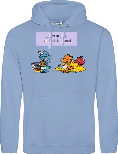 Books are the greatest treasure - Books, Bücher, Dragons, Drache, Dragon, Fantasy - Standard Hoodie