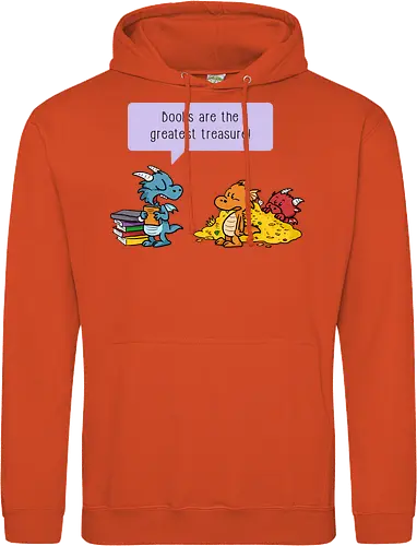 Books are the greatest treasure - Books, Bücher, Dragons, Drache, Dragon, Fantasy - Standard Hoodie