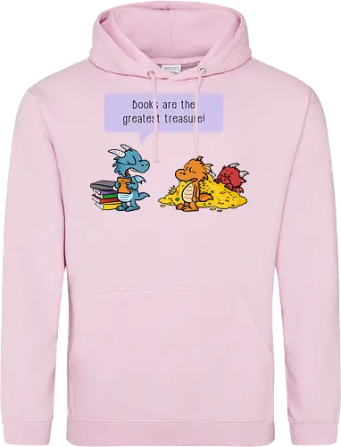 Books are the greatest treasure - Books, Bücher, Dragons, Drache, Dragon, Fantasy - Standard Hoodie