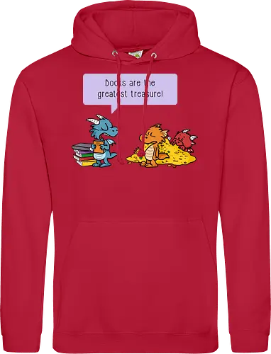 Books are the greatest treasure - Books, Bücher, Dragons, Drache, Dragon, Fantasy - Standard Hoodie