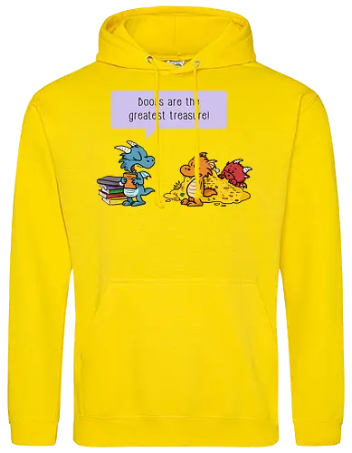 Books are the greatest treasure - Books, Bücher, Dragons, Drache, Dragon, Fantasy - Standard Hoodie