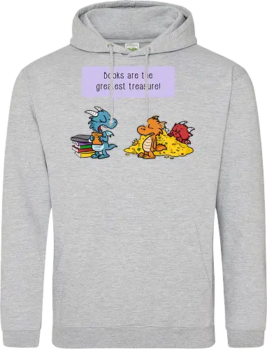 Books are the greatest treasure - Books, Bücher, Dragons, Drache, Dragon, Fantasy - Standard Hoodie