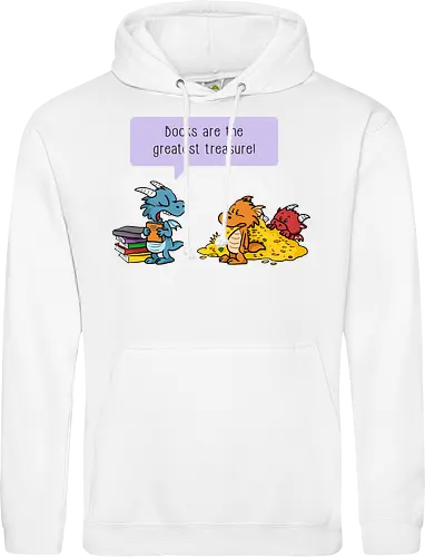 Books are the greatest treasure - Books, Bücher, Dragons, Drache, Dragon, Fantasy - Standard Hoodie