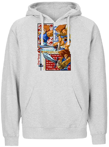 Lion-O – Eye of Power - lion o, thunder cats, eye symbol, hero focus, retro cartoon, 80s animation, powerful aura, leader hero - Fairtrade Hoodie
