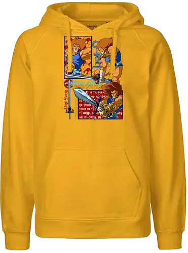 Lion-O – Eye of Power - lion o, thunder cats, eye symbol, hero focus, retro cartoon, 80s animation, powerful aura, leader hero - Fairtrade Hoodie