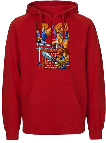 Lion-O – Eye of Power - lion o, thunder cats, eye symbol, hero focus, retro cartoon, 80s animation, powerful aura, leader hero - Fairtrade Hoodie