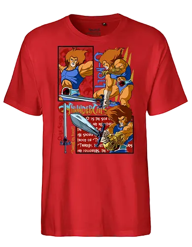 Lion-O – Eye of Power - lion o, thunder cats, eye symbol, hero focus, retro cartoon, 80s animation, powerful aura, leader hero - Fairtrade T-Shirt