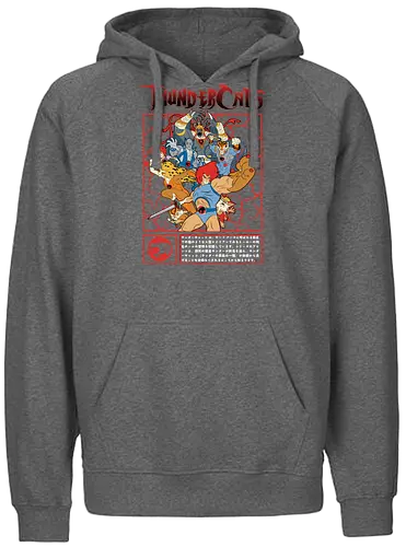 ThunderCats – Battle Frame - thundercats, team heroes, retro cartoon, 80s animation, action squad, comic style, classic show, group design - Fairtrade Hoodie
