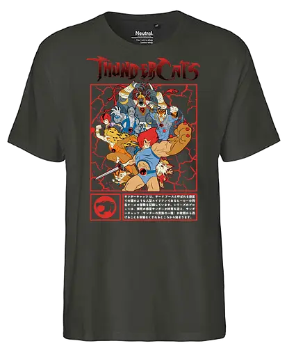 ThunderCats – Battle Frame - thundercats, team heroes, retro cartoon, 80s animation, action squad, comic style, classic show, group design - Fairtrade T-Shirt