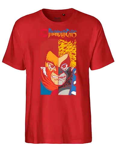 ThunderCats – Heroes Faces - thundercats, rivals, hero villain, retro cartoon, 80s animation, face design, comic art, nostalgic style - Fairtrade T-Shirt