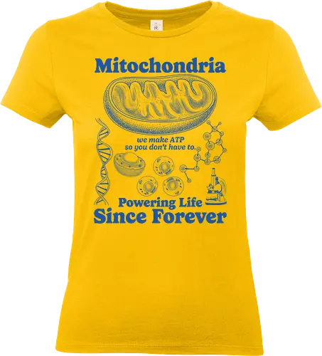 Mitochondria - mitochondria, atp, bacteria, biology, cell biology, dna, laboratory, microbiology, mitochondria disease, retro, science, stem, teacher, vintage, chemistry - Standard T-Shirt (Women)
