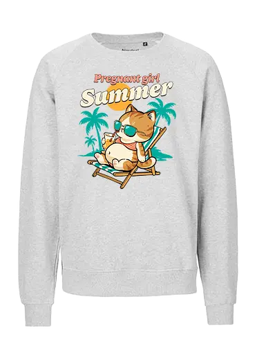 Pregnant Girl Summer - pregnant girl summer, baby shower, beach, beaching not teaching, coming soon, mom to be, mommy, motherhood, mothers day, pregnancy, pregnancy announcement, pregnancy reveal, summer, sunshine, vacation - Fairtrade Sweatshirt